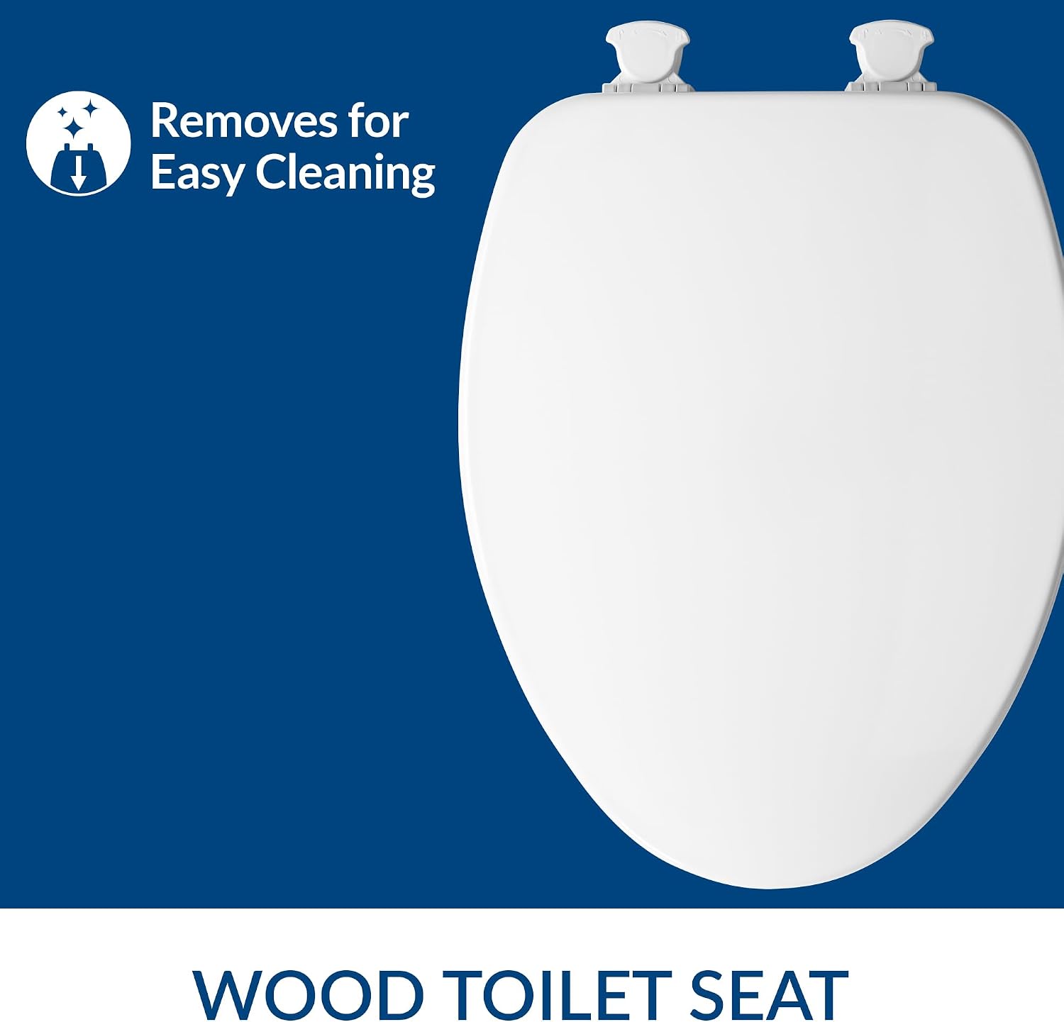 AUCT 21822 - CHURCH Toilet Seat, Easy Clean Hinges Release for Deep Cleans, Durable Enameled Wood Seat, - Image 2