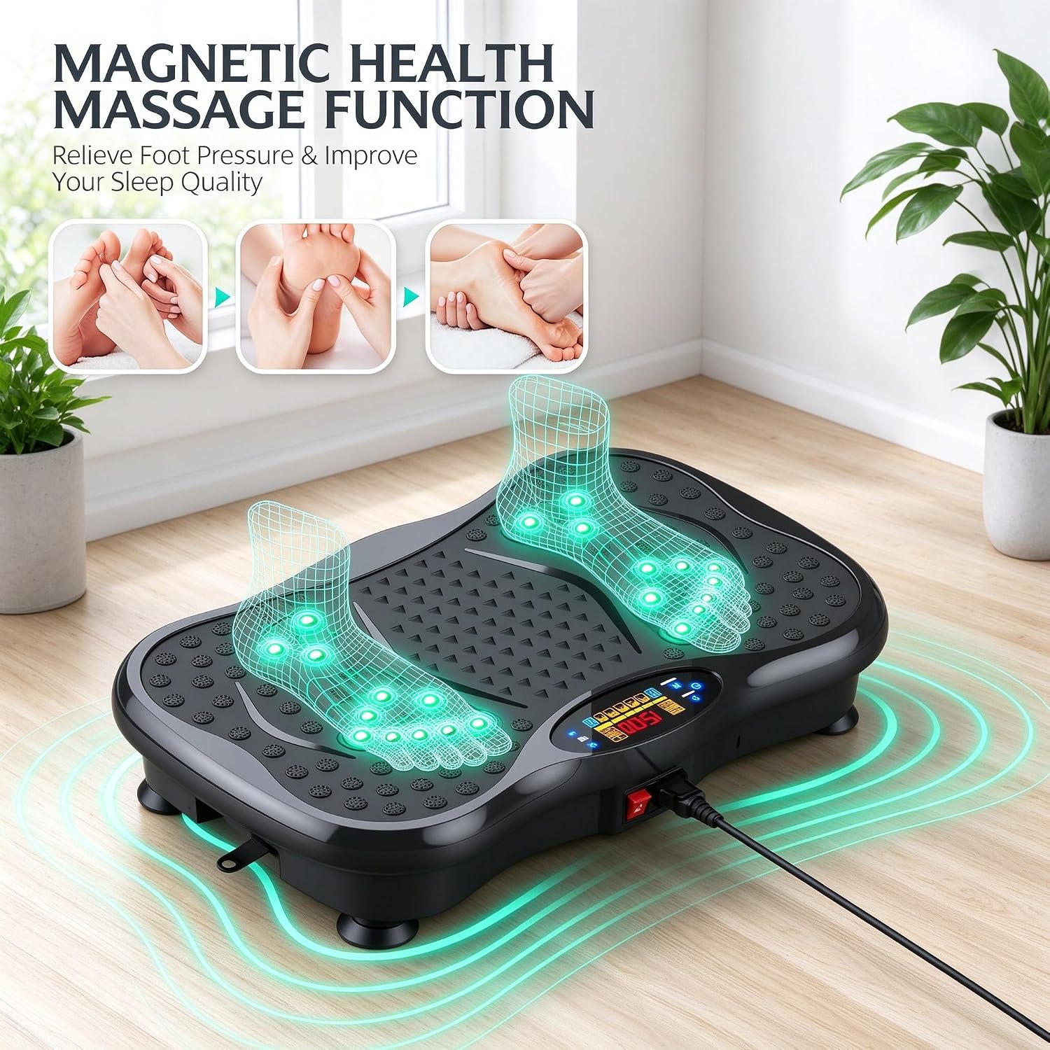 AUCT 22308 - $91 Vibration Plate Exercise Machine, Lymphatic Drainage Machine for Weight Loss, Lymphati - Image 3