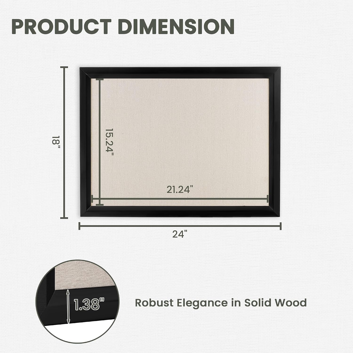 AUCT 20628 - Bulletin Board Cork Board with Linen, 100% Wood Framed 18" x 24" Bulletin Board Decoration - Image 4
