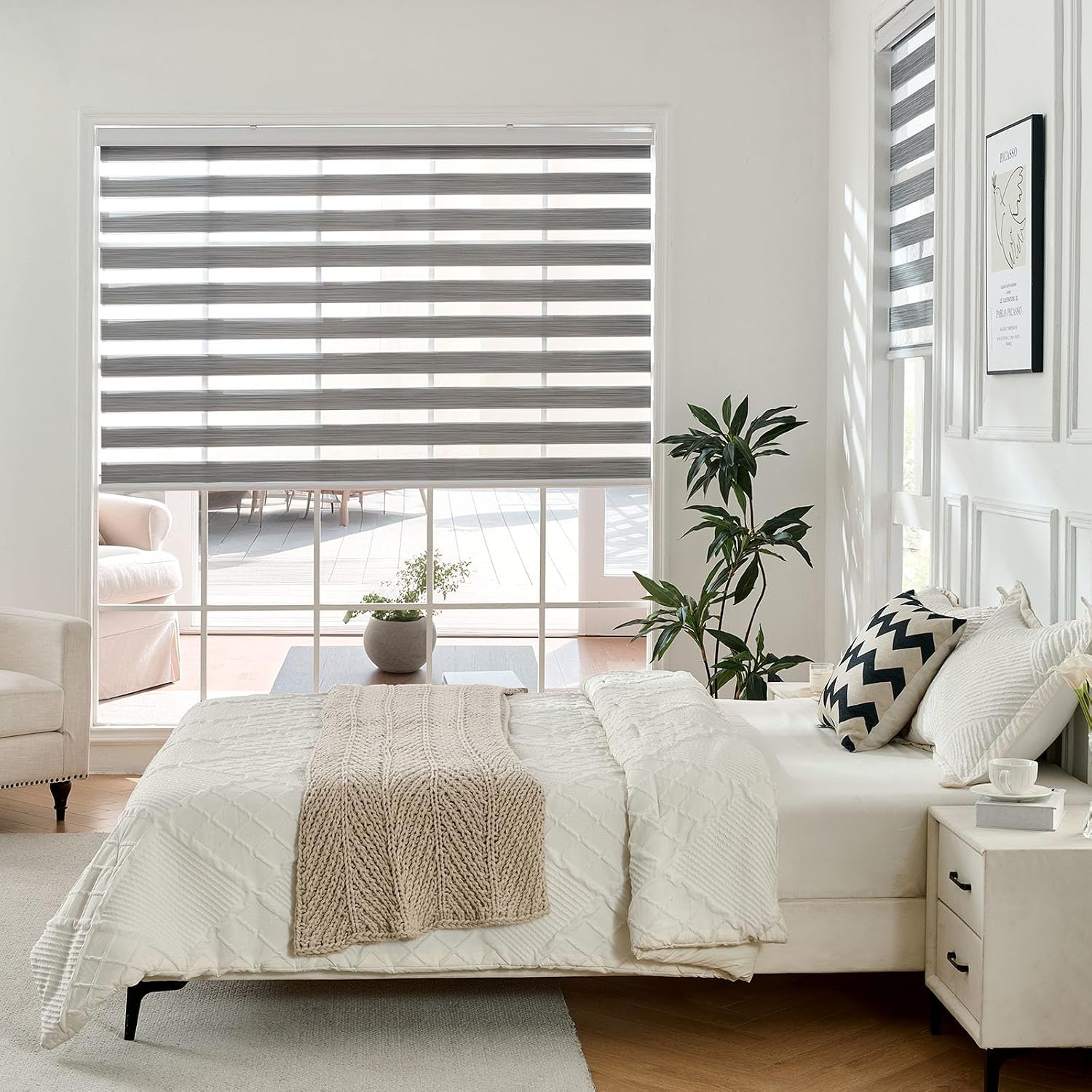 AUCT 21849 - Joydeco Cordless Zebra Blinds for Indoor Windows, 41" W x 75" H, Gray - Image 4