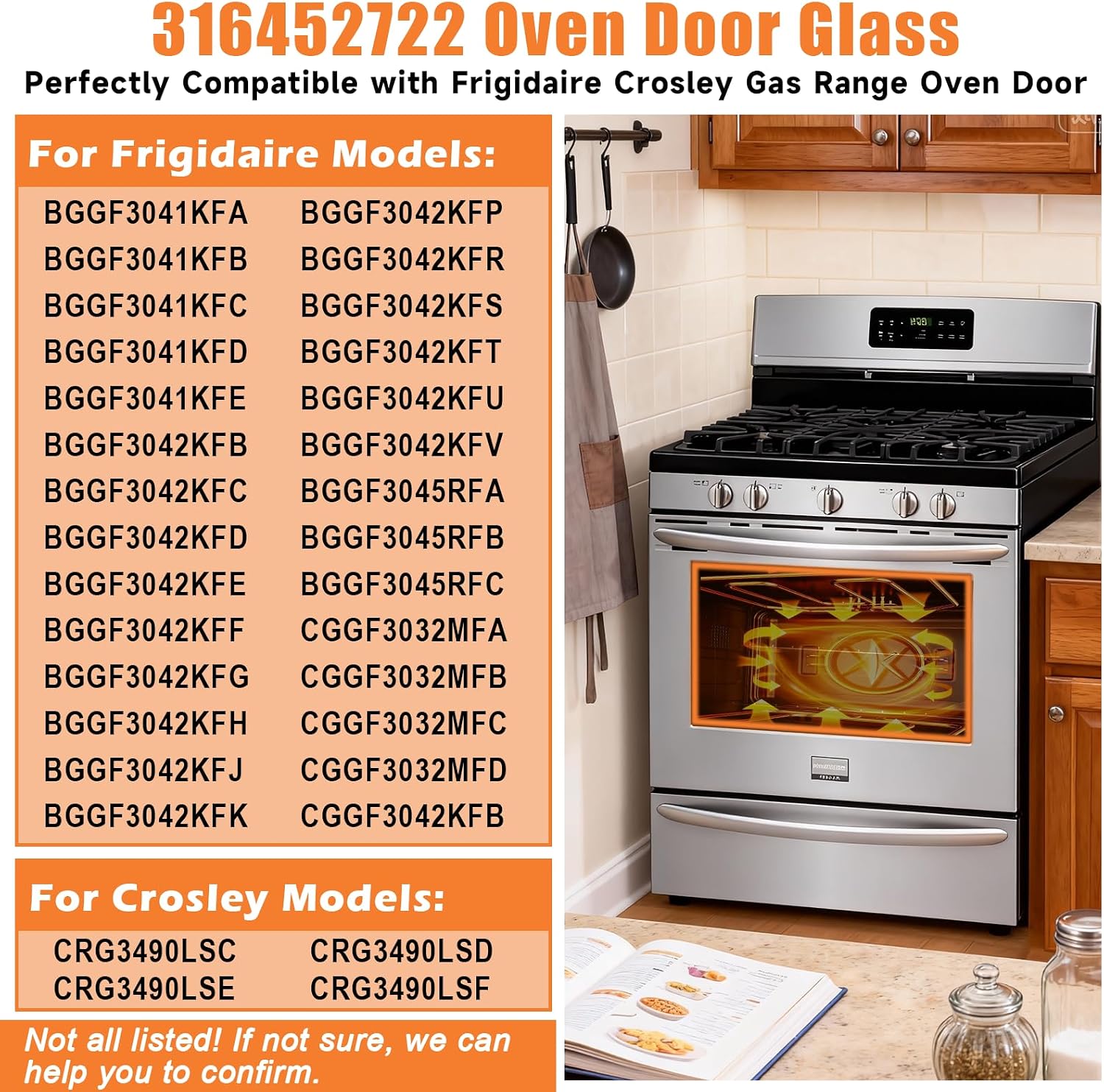 AUCT 22123 - $63 Upgraded 316452722 Oven Door Glass Compatible with Frigidaire Oven Door Glass Replacem - Image 3