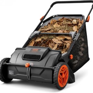 AUCT 21764 - $106 VEVOR Push Lawn Sweeper 21" Leaf & Grass Collector 3.5 cu. ft. Hopper Bag