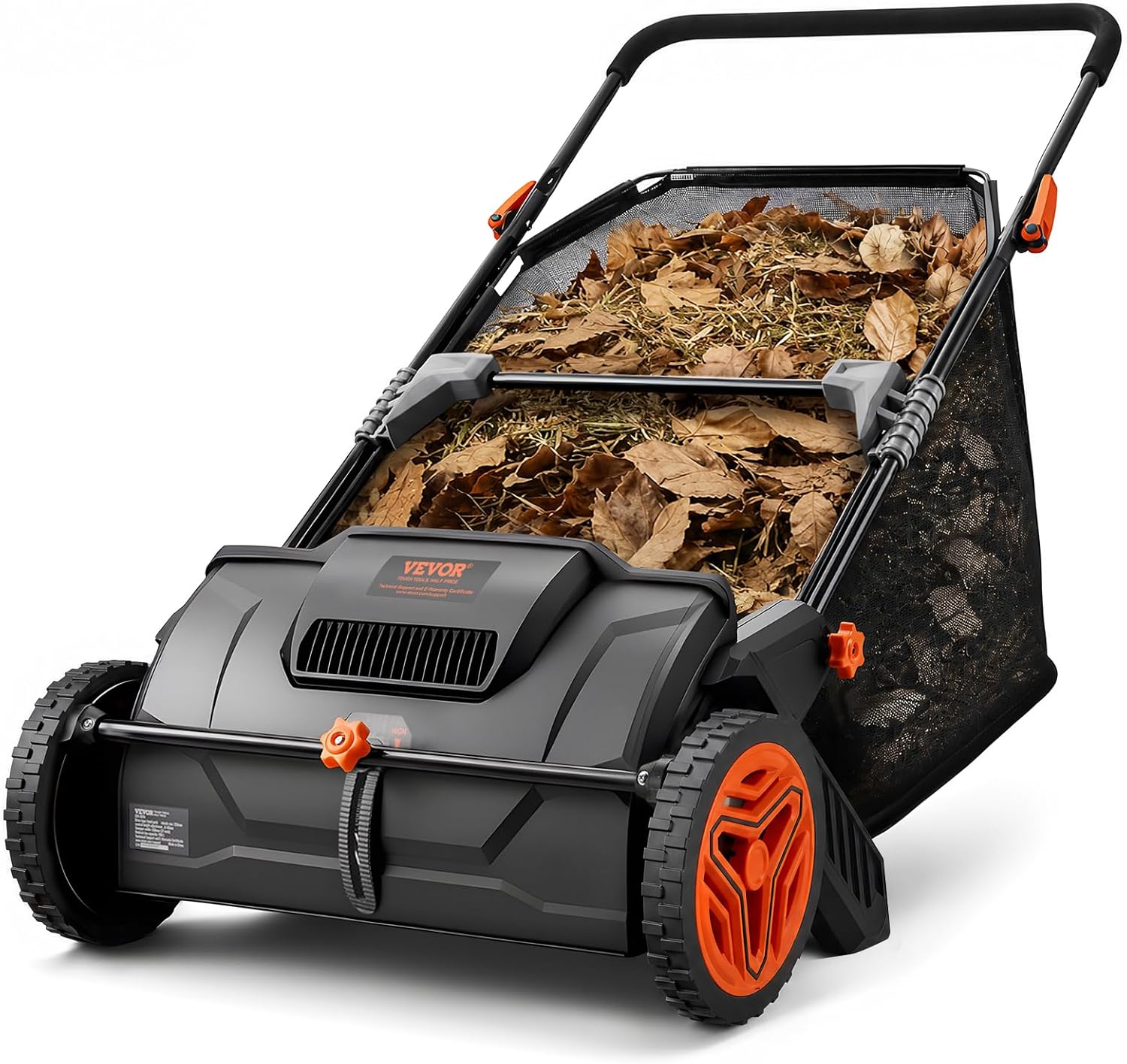 AUCT 21764 - $106 VEVOR Push Lawn Sweeper 21" Leaf & Grass Collector 3.5 cu. ft. Hopper Bag