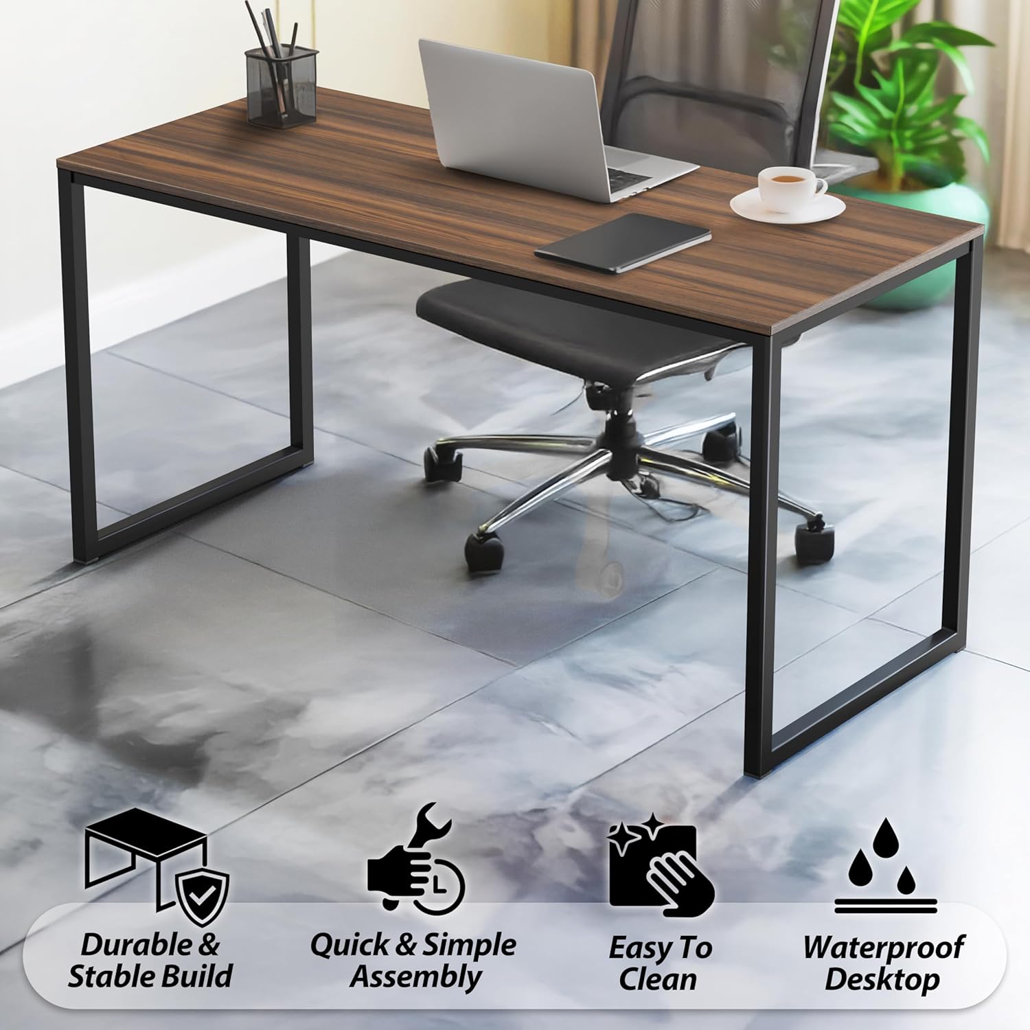 AUCT 20633 - SHW Mission 32-Inch Home Office Computer Desk, Walnut - Image 4