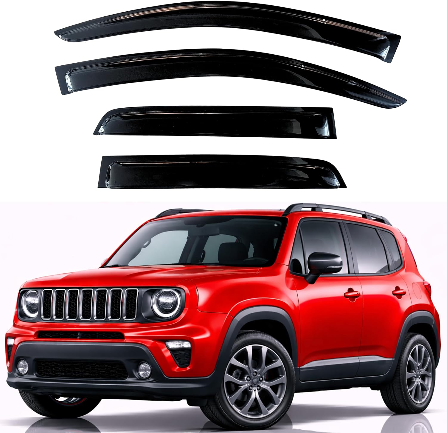 AUCT 22640 - KPY Rain Guards Window Visors for 2015-2024 Jeep Renegade