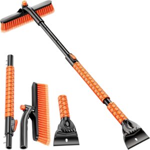 AUCT 21130 - Showvigor Extendable Snow Brush and Ice Scraper for Car, 30"-35"-39" Adjustable Long Handl