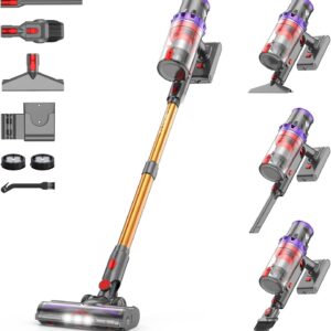 AUCT 21264 - $140 Coovy SU7 Cordless Vacuum Cleaner 580W 50Kpa 80 Minutes Runtime Stick Vacuum with Tou
