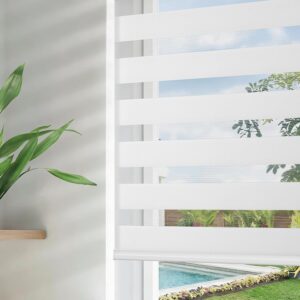 AUCT 22053 - Joydeco Cordless Zebra Blinds for Indoor Windows, 33" W x 75" H, White