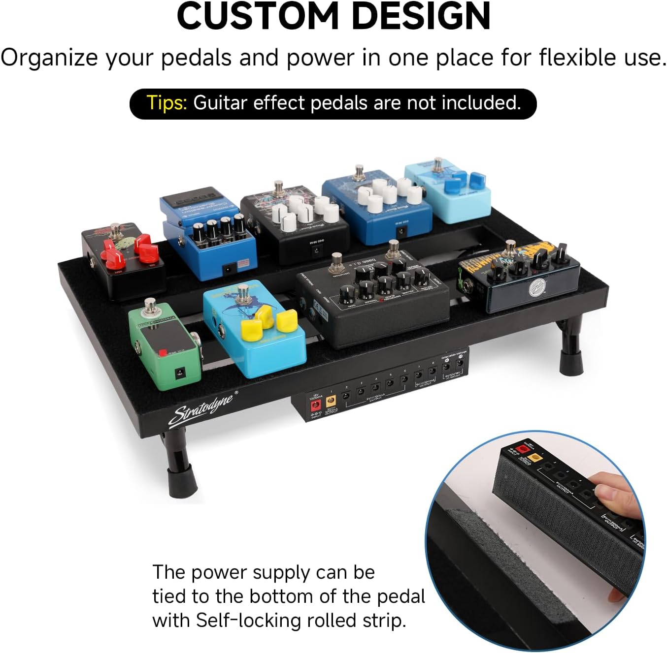 AUCT 22552 - Guitar Pedal Board 1.76lb Super light Foldable Aluminum Alloy Effect Pedalboard 19.8'x11.5 - Image 3