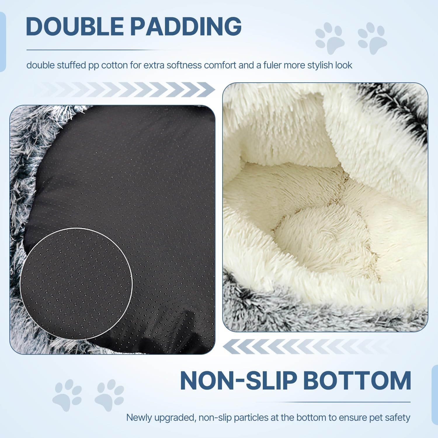 AUCT 20885 - SUOXU Small Dog Bed, Nest Warm Super Soft Plush Faux Fur Washable Dog Bed with Non-Slip Bo - Image 4