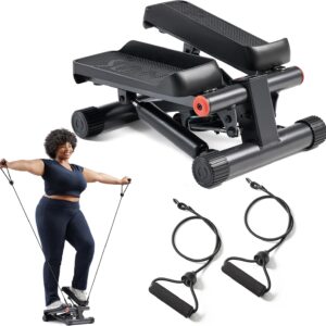 AUCT 21152 - $70 Sunny Health & Fitness Mini Stair Stepper w/Resistance Bands for Home Gym