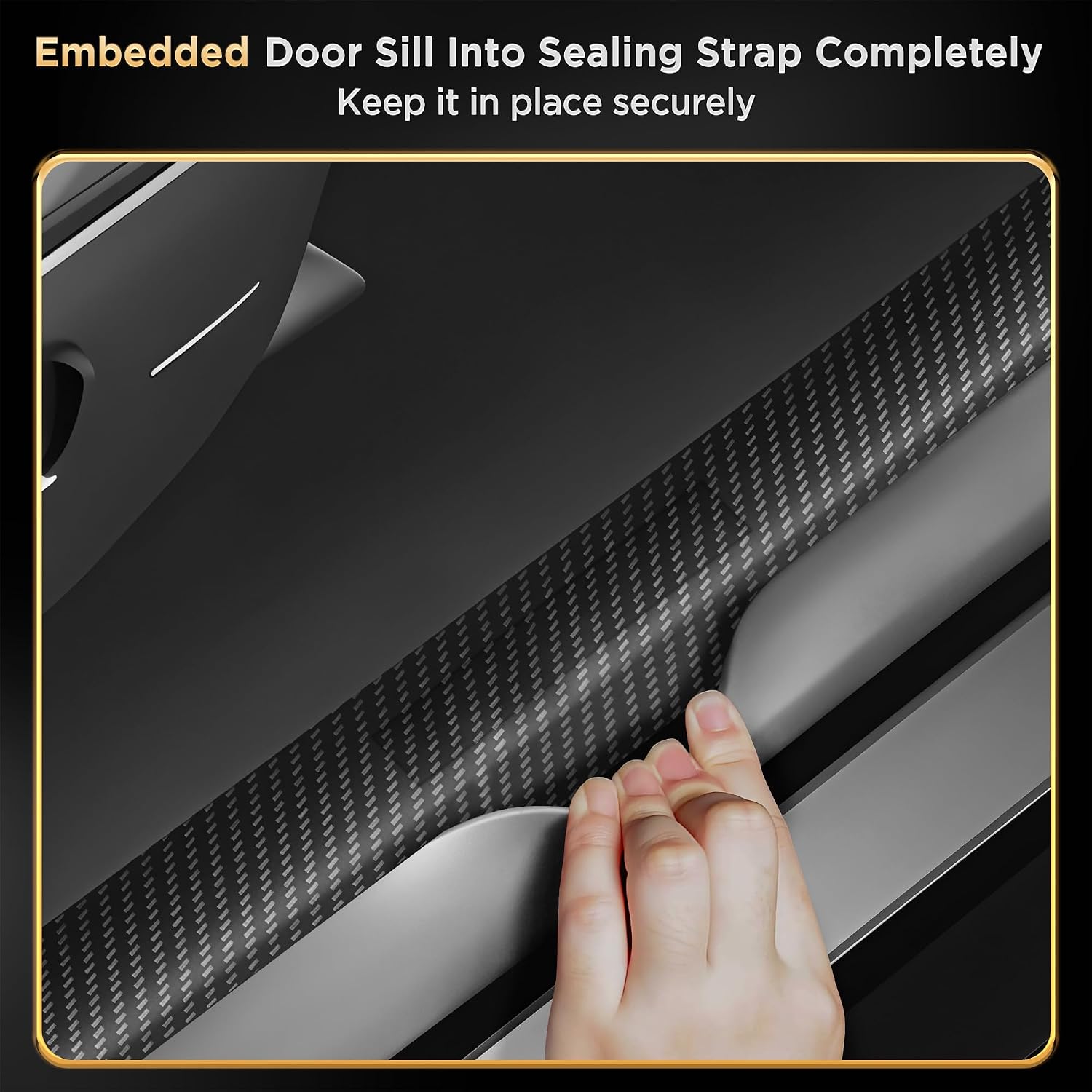 AUCT 22524 - $90 10Pcs for Tesla Model Y Juniper(2025-2026) Carbon Fiber Door Sill Protector with Bumpe - Image 4