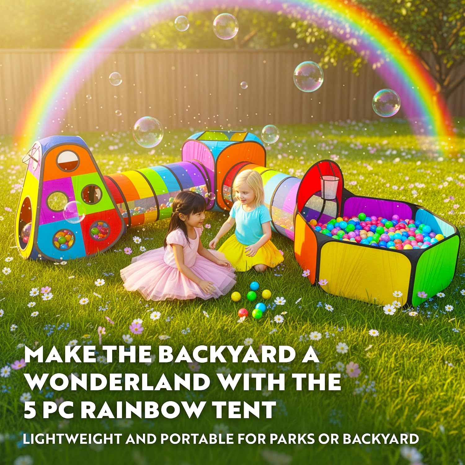 AUCT 20563 - $60 Playz 5pc Pop Up Play Tent and Crawl Through Tunnels for Kids w/Carry Bag - Image 2
