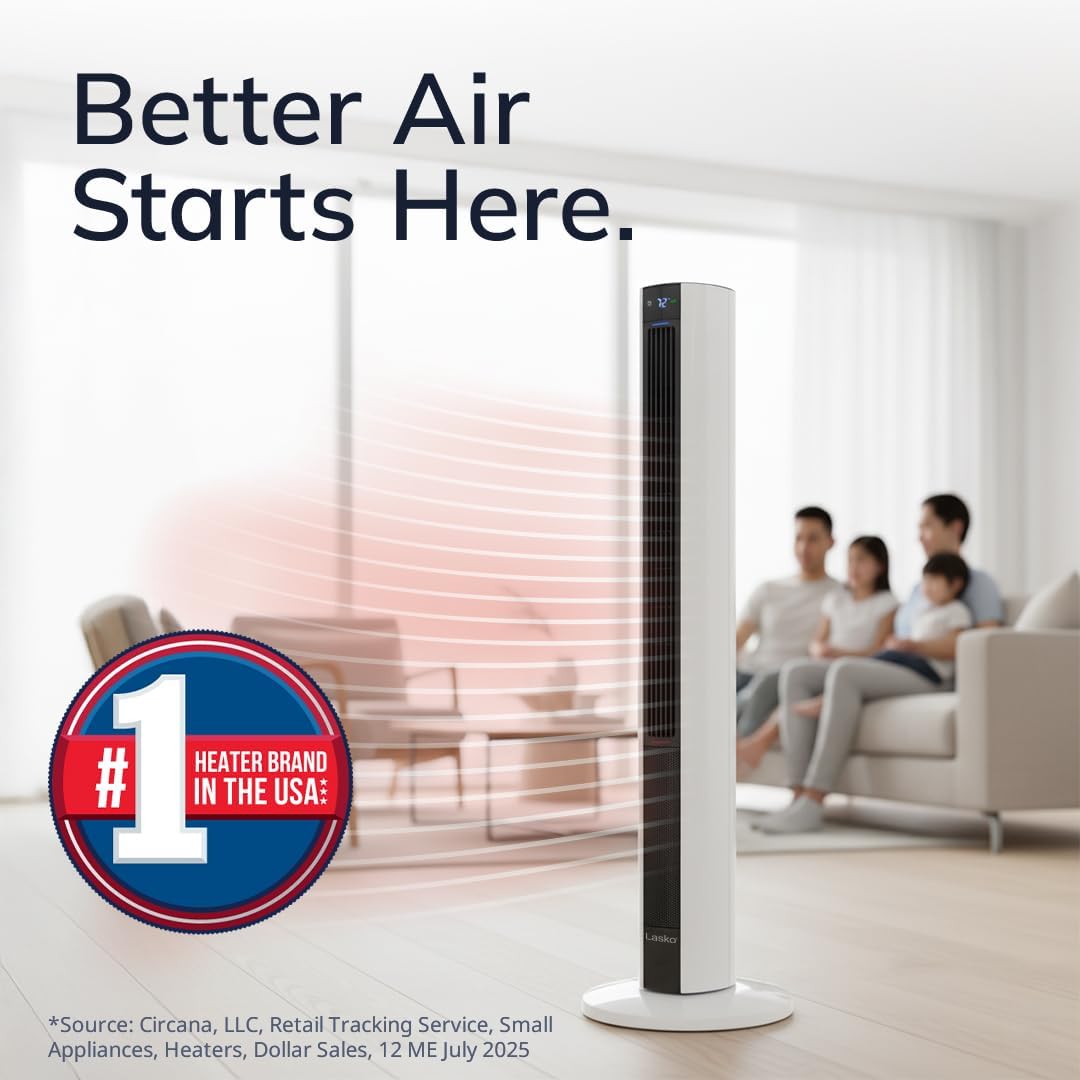 AUCT 20238 - $129 Lasko Oscillating All Season Tower Fan and Space Heater in One for Home with Adjustab - Image 2