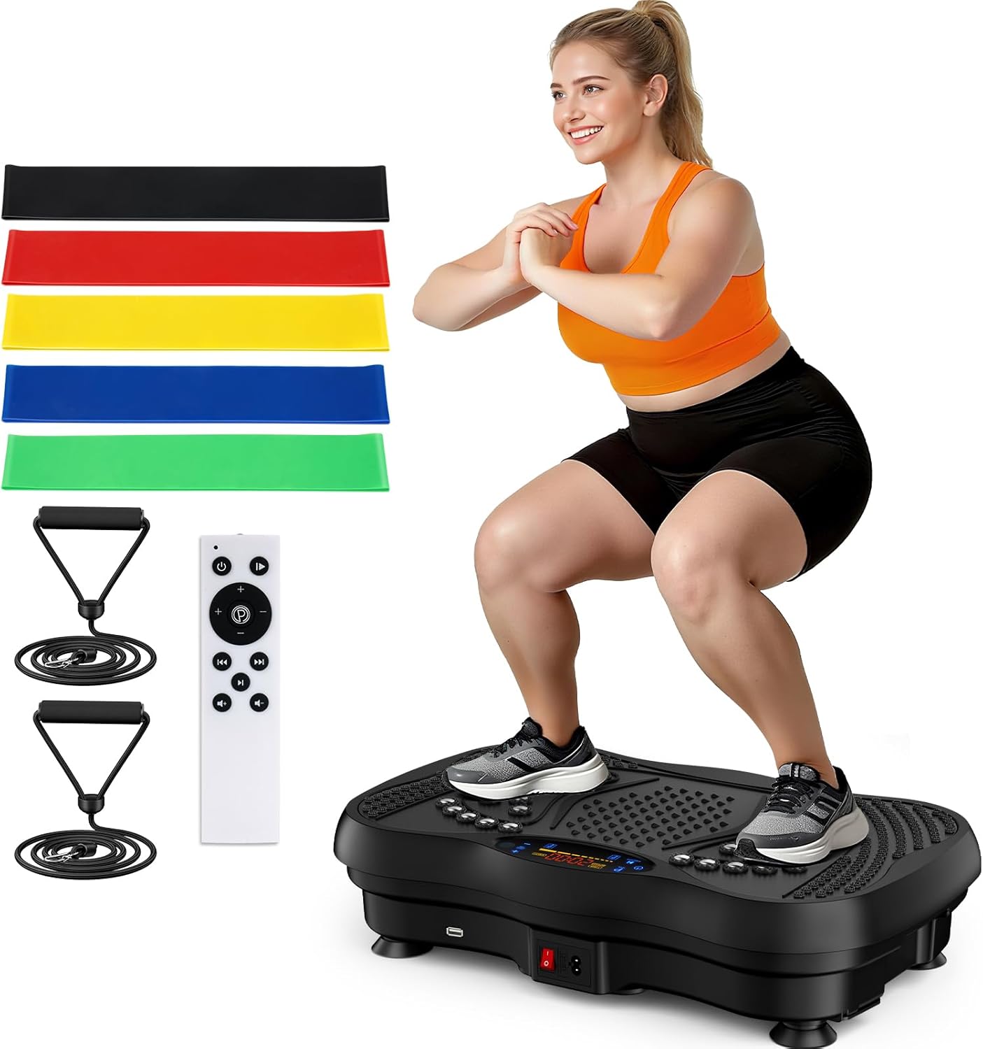 AUCT 22667 - $93 Vibration Plate Exercise Machine, 130 Levels Full Body Workout Vibrating Plate for Lym