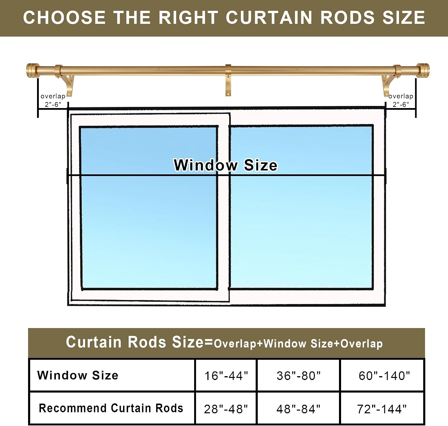 AUCT 22236 - Single Curtain Rods 28-48 Inches,1 inch Heavy Duty Adjustable Window Drapery Rod, Modern R - Image 4