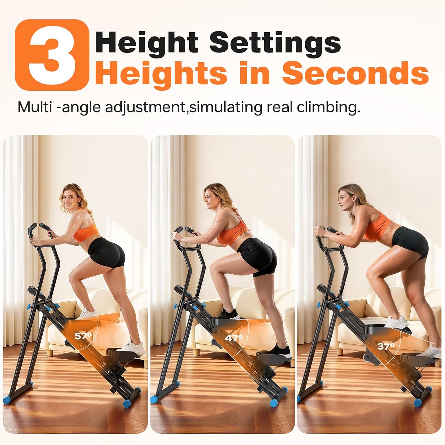 AUCT 22485 - $82 Stair Stepper for Home Gym, 2025 Upgrade Stair Climber with 3-Level Height Adjustment, - Image 2