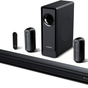 AUCT 21837 - $300 5.1 CH Surround Sound Bar with Dolby Audio, Sound Bars for TV, Wireless Subwoofer & R