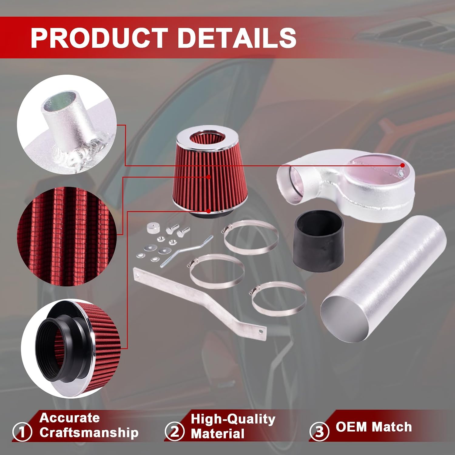 AUCT 20535 - $51 SIDG22RD03B Cold Air Intake Kit Compatible with Dodge Ram 1500 2500 3.9 5.2 5.9 V6 V8 - Image 3