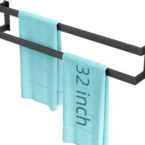 AUCT 22528 - Double Towel Bar,Towel Rack for Bathroom,Towel Holder Wall Mounted Black