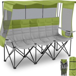 AUCT 21799 - $131 Teenyyou 3 Person Camping Chair with Canopy Shade -Oversized Beach Chair with UV Sun