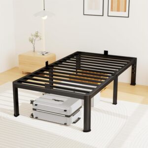 AUCT 20272 - $93 Superay 14 Inch Twin XL Metal Bed Frame with Rounded Leg, Mattress Stopper