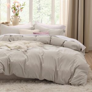AUCT 20970 - Bedsure Prewashed Oversized King Duvet Cover, Cotton-Like Soft Set, Linen