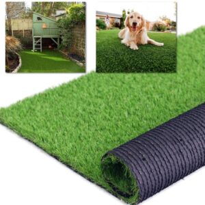 AUCT 22650 - 3FT x 10FT Artificial Turf 1.38inch Simulated Synthetic Fake Grass with Drainage Holes, Re