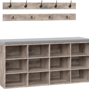 AUCT 21061 - $100 HOOBRO Shoe Storage Bench with Cushion, 39.4" L Entryway Bench