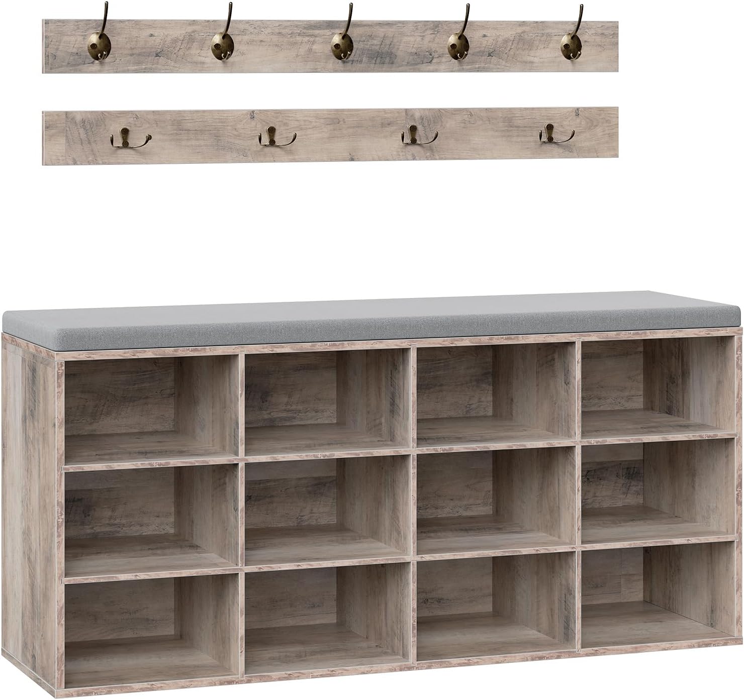AUCT 21061 - $100 HOOBRO Shoe Storage Bench with Cushion, 39.4" L Entryway Bench