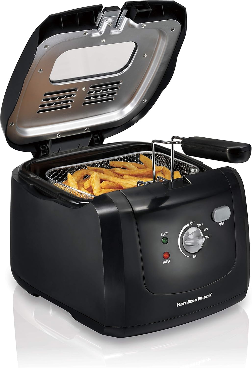 AUCT 22244 - Hamilton Beach Cool Touch Electric Deep Fryer with Basket For Home Use