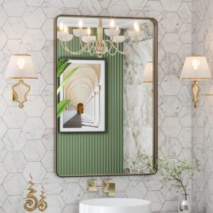 AUCT 20293mm - $56 LOAAO 24"X32" Bronze Bathroom Mirror for Vanity