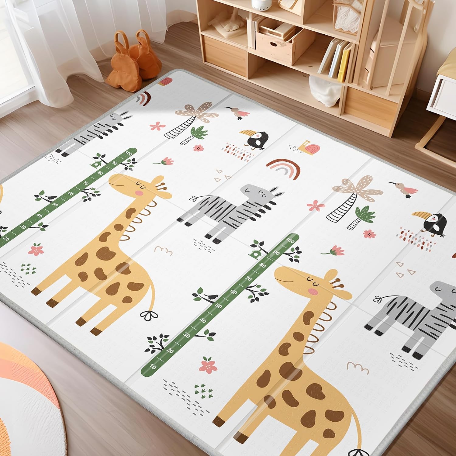 AUCT 22373 - XL Baby Play Mat for Floor, PIGLOG 79" x 71" Foam Play Mat, Foldable Playmat for Playyards
