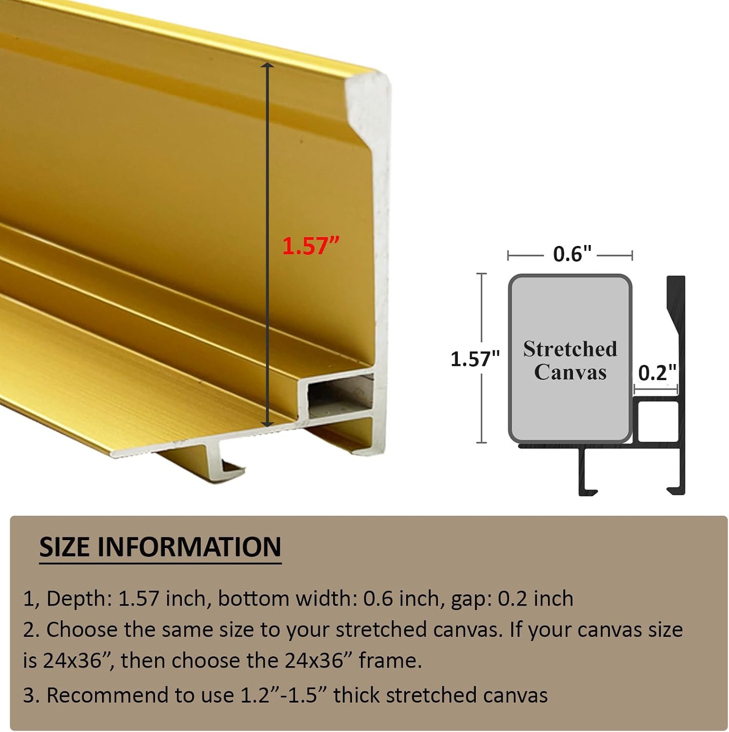 AUCT 22609 - $66 Canvas Floater Frame for 36x48 Oil Paintings Prints, 1.5" Deep DIY Metal Floating Fram - Image 3