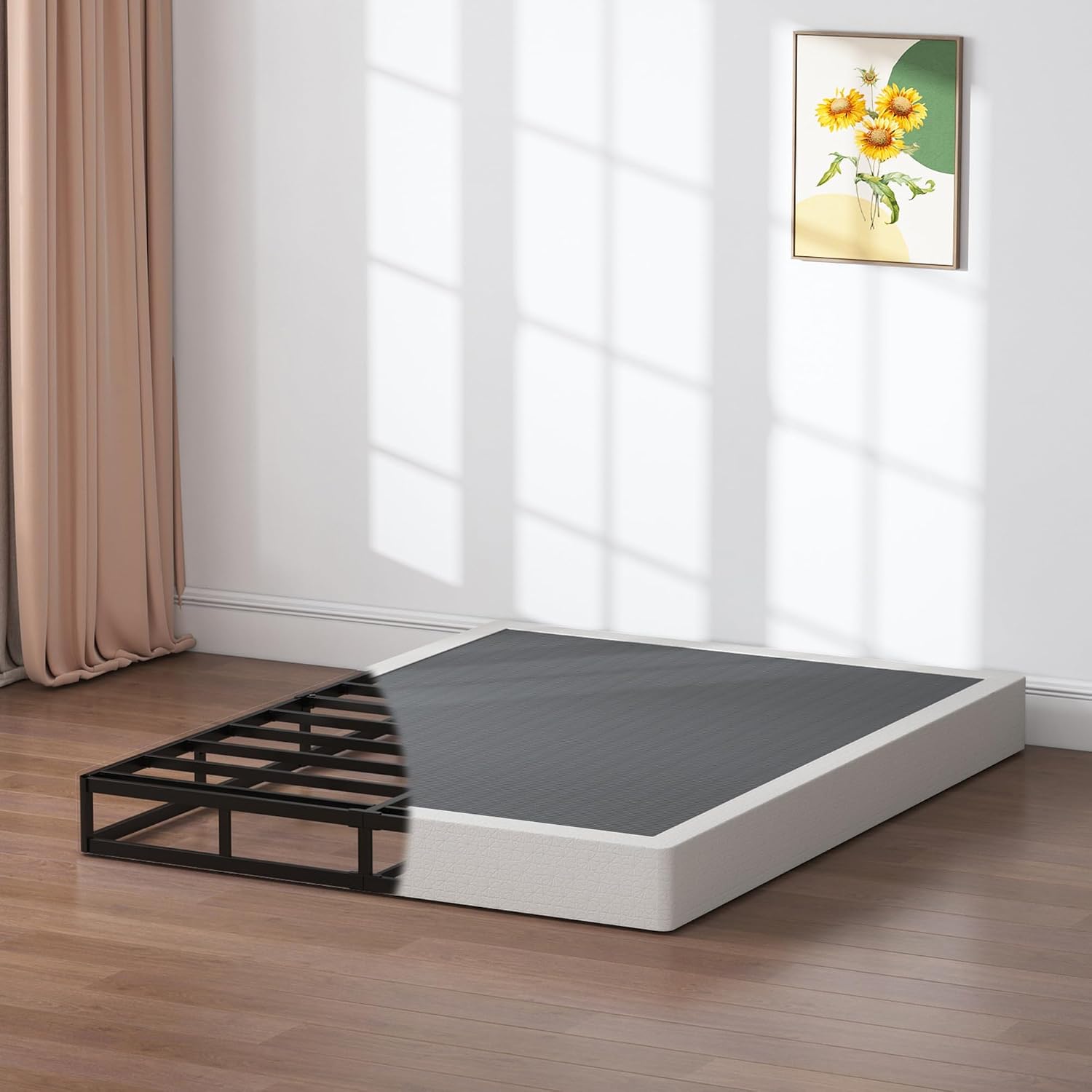 AUCT 22457 - $88 SHLAND King Box Spring 7 Inch Metal Frame Mattress Foundation Bed Base - Image 4