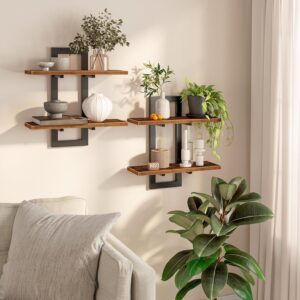 AUCT 21546 - HOOBRO Floating Shelves for Wall, 15" Wall Shelf Set of 2, Wall Mounted Storage Shelves 2-