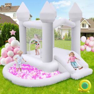 AUCT 22515 - $250 FBSPORT White Bounce House, Inflatable Bouncer with Air Blower,Indoor & Outdoor Bounc