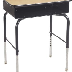AUCT 22317 - $95 ECR4Kids Open Front Desk with Metal Storage Book Box, Adjustable, Classroom Furniture,