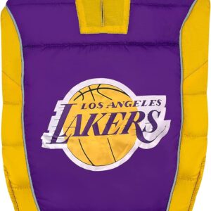 AUCT 22110 - NBA Los Angeles Lakers Puffer Vest for Dogs & Cats, Size Medium. Warm, Cozy, and Waterproo