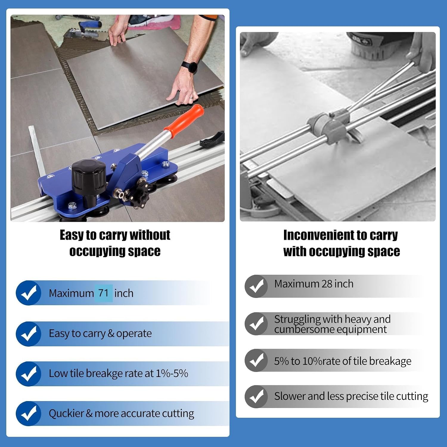 AUCT 22467 - $250 110" Large Format Manual Tile Cutter, Professional Porcelain & Ceramic Tile Cutting T - Image 4