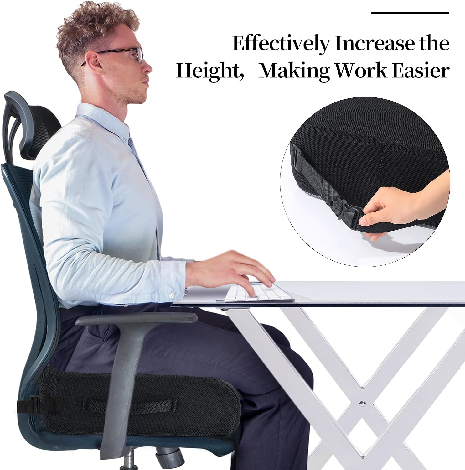 AUCT 21026 - MABOZOO Extra Thick Chair Cushions,Office Chair Booster Seat Cushion to Raise Seat Height - Image 3