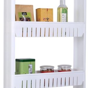 AUCT 20876 - Laundry Room Organizer, Mobile Shelving Unit Organizer with 4 Large Storage Baskets, Gap S