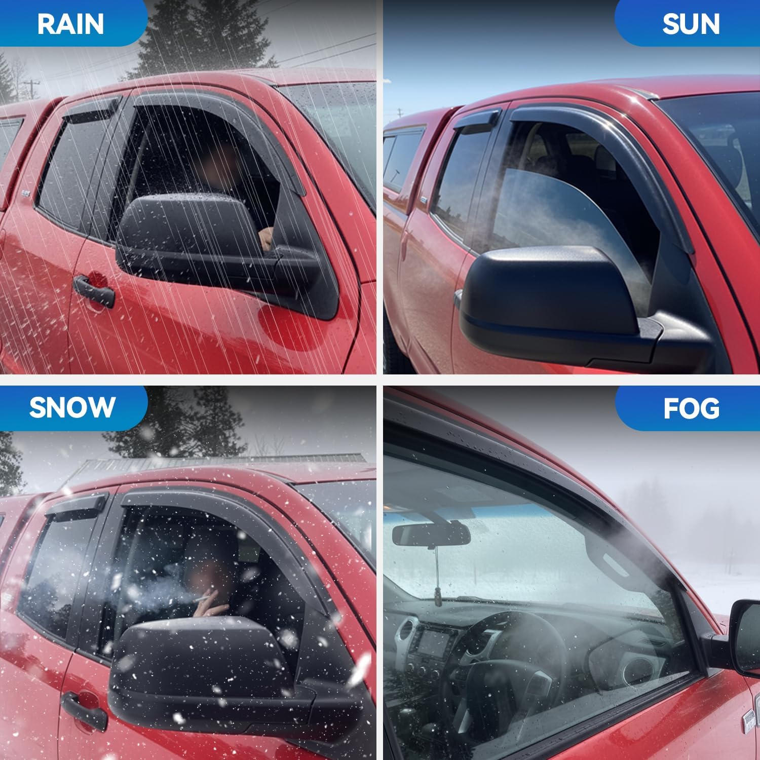 AUCT 22337 - Window Visors Rain Guards for 2020 2021 2022 2023 2024 2025 Subaru Outback - Image 4