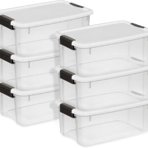 AUCT 21053 - Sterilite Ultra Latch Box with Lids for Home and Office, 18 Quart, 6-Pack
