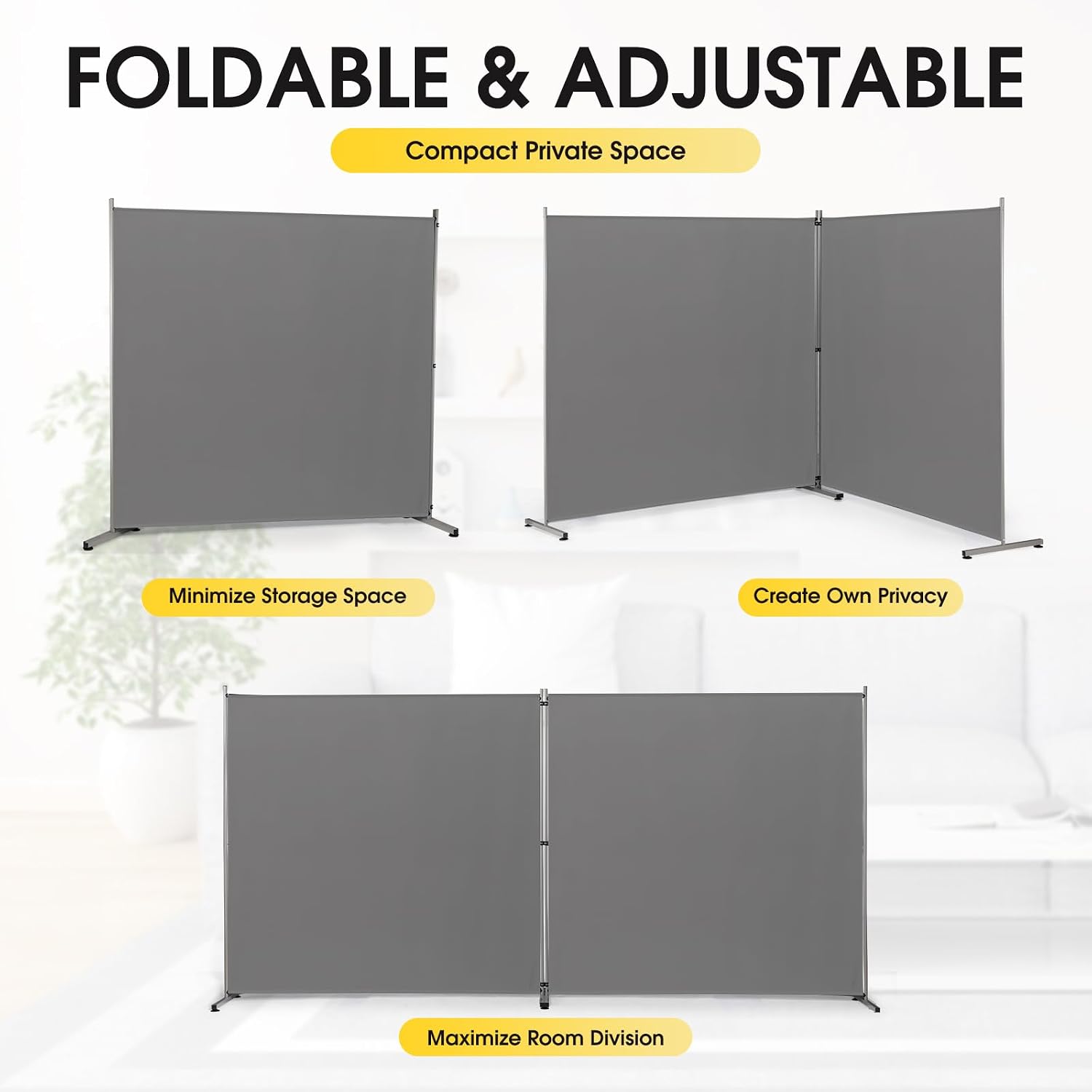 AUCT 21773 - $70 Rantila Indoor Room Divider, Portable Office Divider, Room Divider Wall Screen 2 Large - Image 3