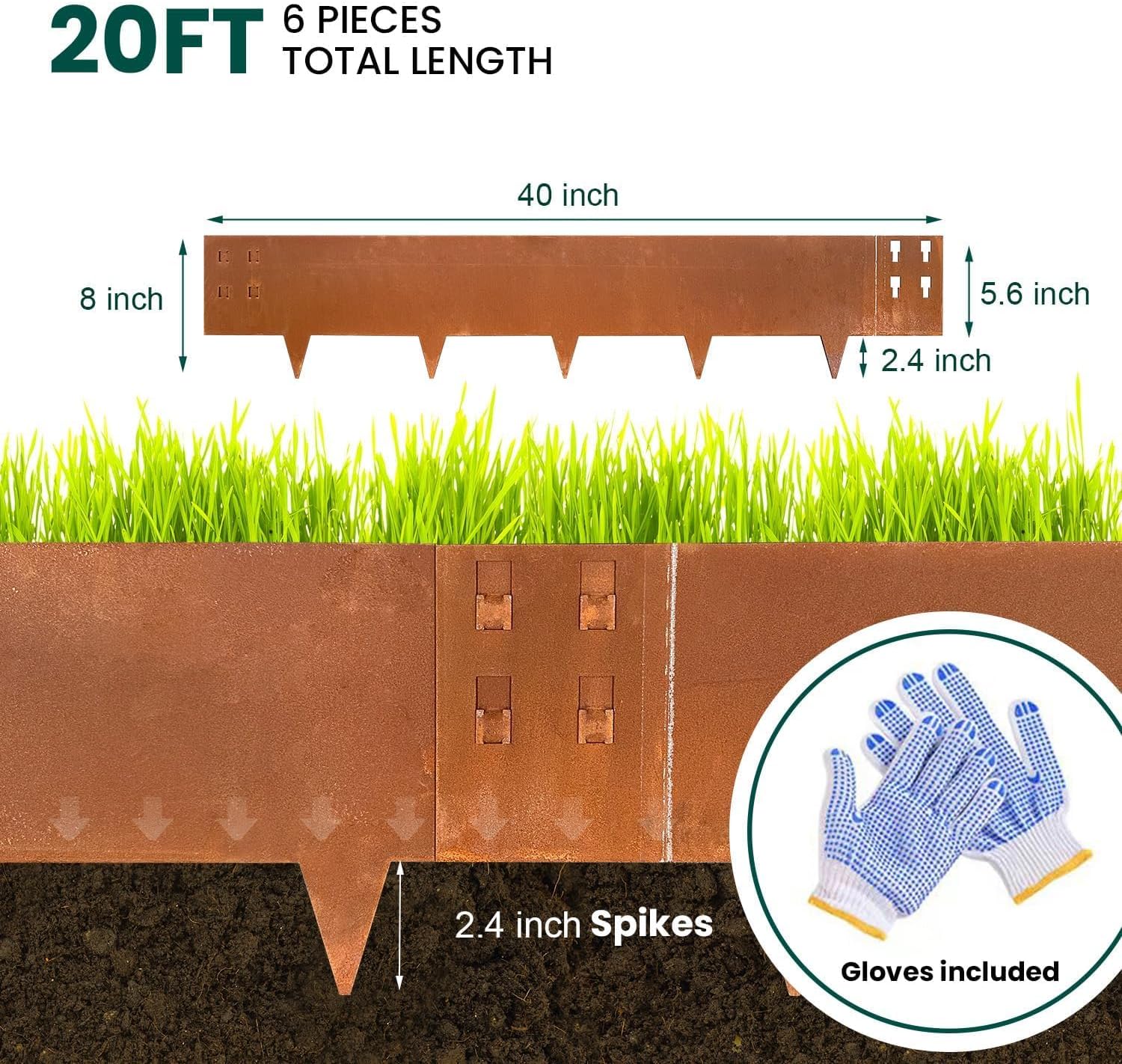 AUCT 20555 - $85 Corten Steel Landscape Edging 8 Inch H x 40 Inch L, 6-Pack 20ft - Image 3