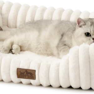AUCT 20901 - Orthopedic Dog Bed for Small Dogs & Cats - Washable Rectangle Pet Bed with Anti-Slip Botto