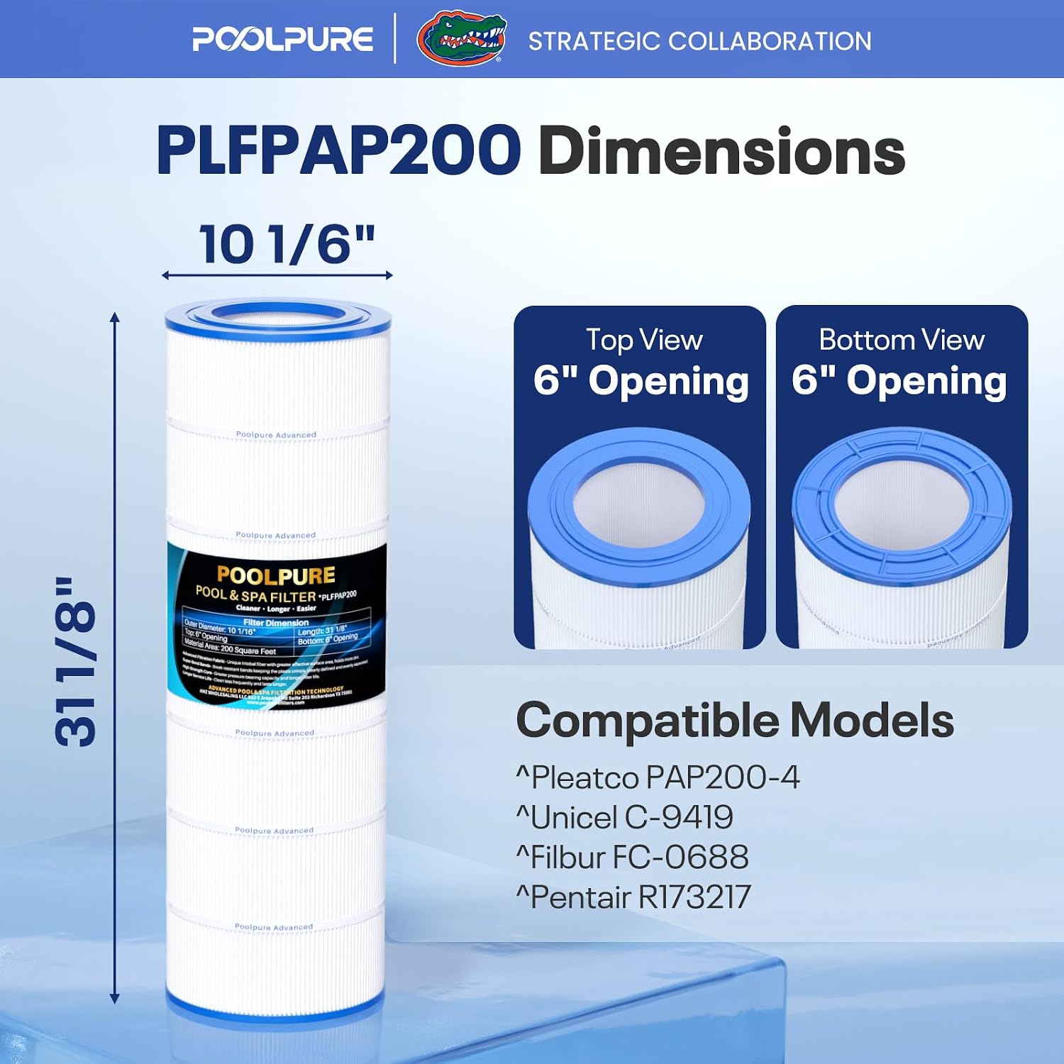 AUCT 21670 - $89 POOLPURE PAP200 Pool Filter Replaces Pentair Clean and Clear 200 1PACK - Image 3