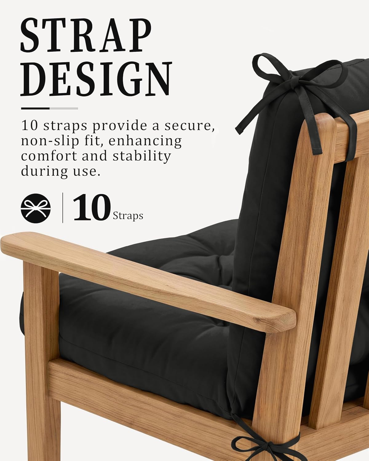 AUCT 21532 - $53 Porch Swing Cushion with Backrest 2-3 Seater Outdoor Bench Cushions Waterproof & Fade - Image 4