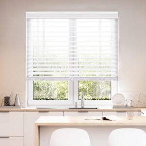 AUCT 20459 - $68 DEZ FURNISHINGS Cordless 2" Faux Wood Blind, 50" W x 64" H, White